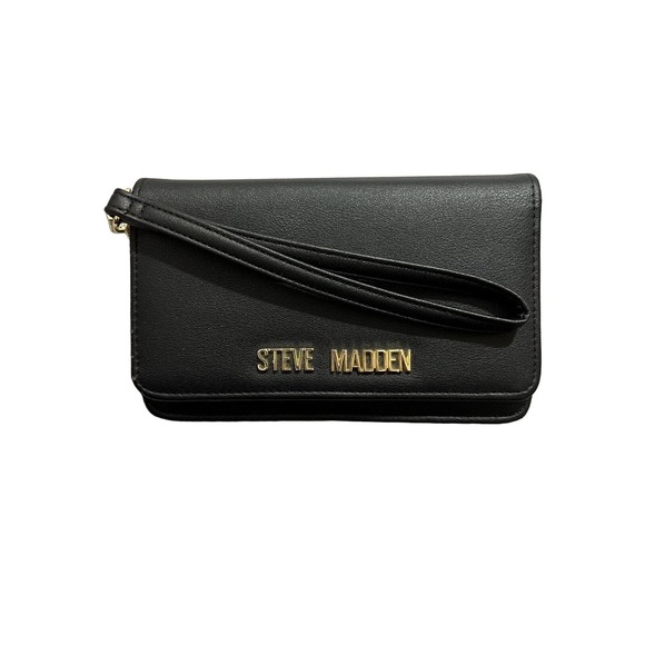black steve madden wallet with strap - Picture 1 of 6